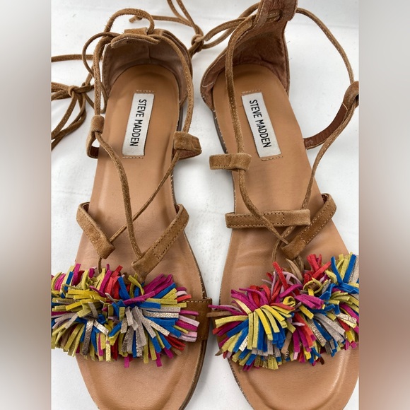 Steve Madden Swizzle Lace up Flat Sandals size 8.5 Womens - Picture 12 of 15